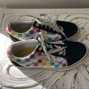 Vans Old Skool rainbow checker womens 6.5